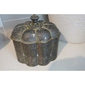 VTG Godinger Ornate Metal Trinket Box Jewelry Box Decorative Lidded‎ Container